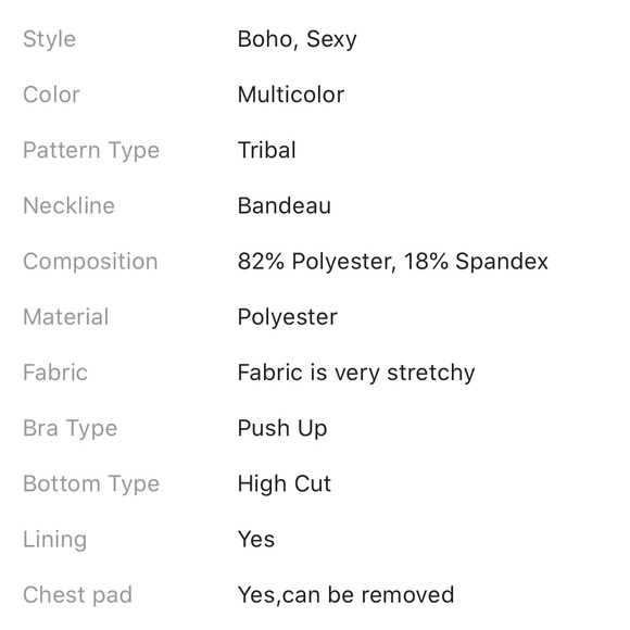 🆕Tribal boho strapless underwire swimsuit - Picture 8 of 8